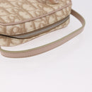 Christian Dior Trotter Canvas Romantic Hand Pouch PVC Beige Silver Auth am11980V-7