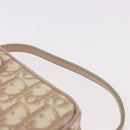 Christian Dior Trotter Canvas Romantic Hand Pouch PVC Beige Silver Auth am11980V-8