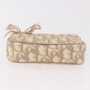 Christian Dior Trotter Canvas Romantic Hand Pouch PVC Beige Silver Auth am11980V-9