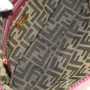 FENDI Zucca Canvas Mamma Baguette Bag Raffia 2way Beige Gold Auth am11981SM-10