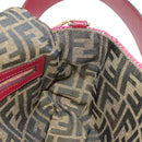 FENDI Zucca Canvas Mamma Baguette Bag Raffia 2way Beige Gold Auth am11981SM-24
