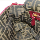 FENDI Zucca Canvas Mamma Baguette Bag Raffia 2way Beige Gold Auth am11981SM-25