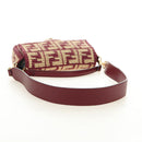 FENDI Zucca Canvas Mamma Baguette Bag Raffia 2way Beige Gold Auth am11981SM-8