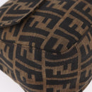 FENDI Zucca Canvas Mamma Baguette Shoulder Bag Black Brown Auth am11982V-14