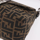 FENDI Zucca Canvas Mamma Baguette Shoulder Bag Black Brown Auth am11982V-15