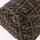 FENDI Zucca Canvas Mamma Baguette Shoulder Bag Black Brown Auth am11982V-16