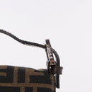 FENDI Zucca Canvas Mamma Baguette Shoulder Bag Black Brown Auth am11982V-9