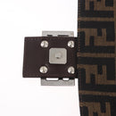 FENDI Zucca Canvas Mamma Baguette Shoulder Bag Black Brown Auth am11982V-10