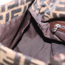 FENDI Zucca Canvas Mamma Baguette Shoulder Bag Black Brown Auth am11982V-22