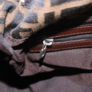 FENDI Zucca Canvas Mamma Baguette Shoulder Bag Black Brown Auth am11982V-23