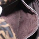 FENDI Zucca Canvas Mamma Baguette Shoulder Bag Black Brown Auth am11982V-24