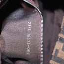 FENDI Zucca Canvas Mamma Baguette Shoulder Bag Black Brown Auth am11982V-12