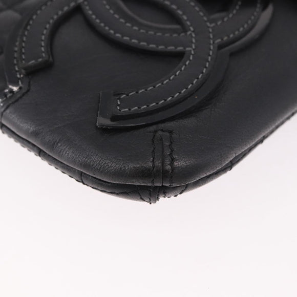 CHANEL Camellia No. 5 Accessories Chain Bag Lamb Skin Black CC Auth am11985M