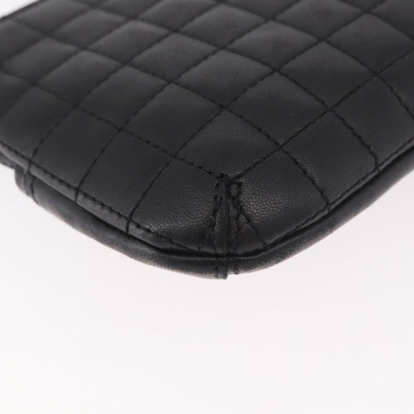 CHANEL Camellia No. 5 Accessories Chain Bag Lamb Skin Black CC Auth am11985M