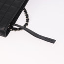 CHANEL Camellia No. 5 Accessories Chain Bag Lamb Skin Black CC Auth am11985M-9