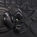CHANEL Camellia No. 5 Accessories Chain Bag Lamb Skin Black CC Auth am11985M-18