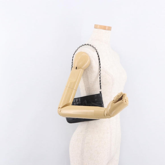 CHANEL Camellia No. 5 Accessories Chain Bag Lamb Skin Black CC Auth am11985M