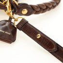 Miu Miu Ready Lock Shoulder Hand Bag Leather 2way Brown Gold Auth am11986V-8