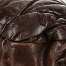 Miu Miu Ready Lock Shoulder Hand Bag Leather 2way Brown Gold Auth am11986V-20