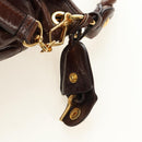 Miu Miu Ready Lock Shoulder Hand Bag Leather 2way Brown Gold Auth am11986V-9