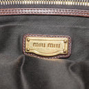 Miu Miu Ready Lock Shoulder Hand Bag Leather 2way Brown Gold Auth am11986V-26