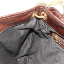 Miu Miu Ready Lock Shoulder Hand Bag Leather 2way Brown Gold Auth am11986V-27