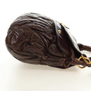 Miu Miu Ready Lock Shoulder Hand Bag Leather 2way Brown Gold Auth am11986V-4