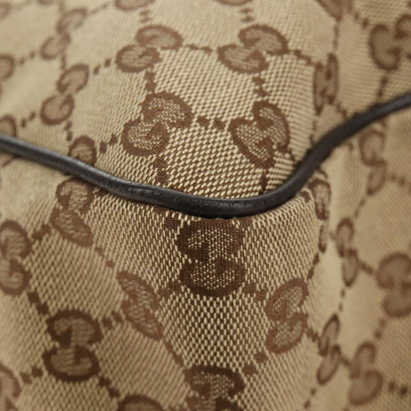 GUCCI GG Canvas Web Sherry Line Shoulder Bag Beige Silver 23302 Auth am11988V