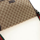 GUCCI GG Canvas Web Sherry Line Shoulder Bag Beige Silver 23302 Auth am11988V-19