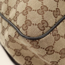 GUCCI GG Canvas Web Sherry Line Shoulder Bag Beige Silver 23302 Auth am11988V-26