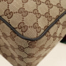 GUCCI GG Canvas Web Sherry Line Shoulder Bag Beige Silver 23302 Auth am11988V-27
