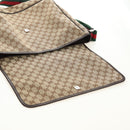GUCCI GG Canvas Web Sherry Line Shoulder Bag Beige Silver 23302 Auth am11988V-29