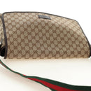 GUCCI GG Canvas Web Sherry Line Shoulder Bag Beige Silver 23302 Auth am11988V-6
