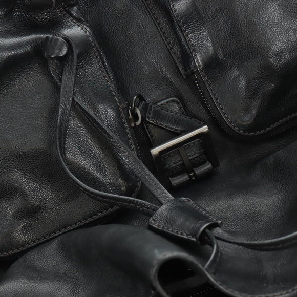 PRADA Backpack Leather Black VZ0053 Auth am11989V