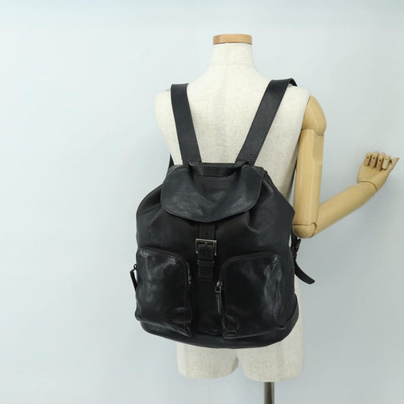 PRADA Backpack Leather Black VZ0053 Auth am11989V