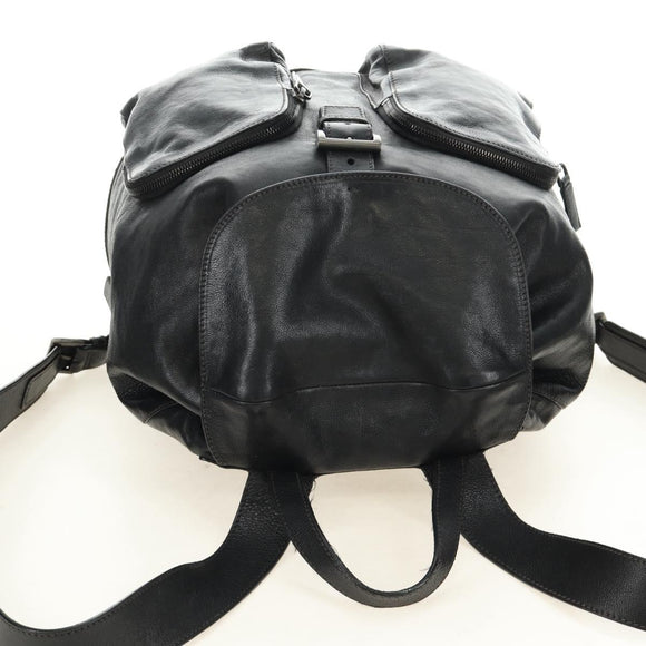PRADA Backpack Leather Black VZ0053 Auth am11989V