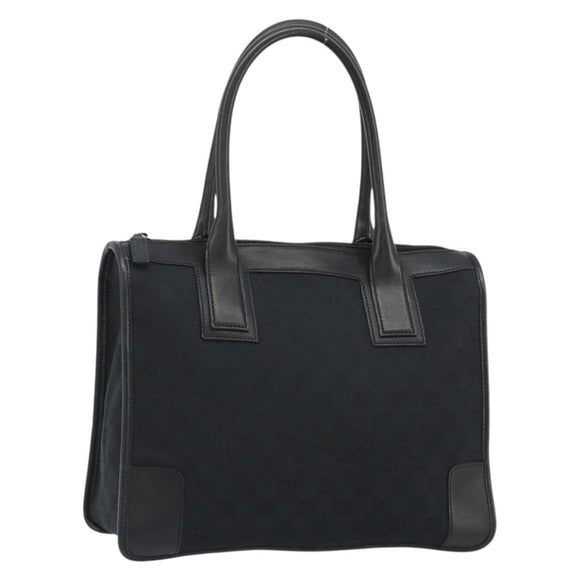 GUCCI GG Canvas Hand Bag Black Silver 000 0855 Auth am11991V