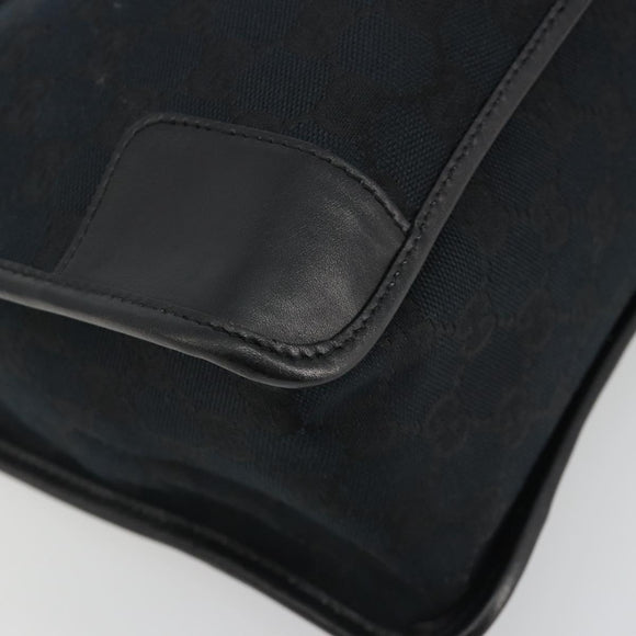 GUCCI GG Canvas Hand Bag Black Silver 000 0855 Auth am11991V