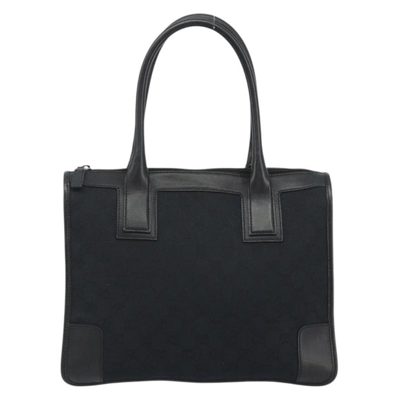 GUCCI GG Canvas Hand Bag Black Silver 000 0855 Auth am11991V