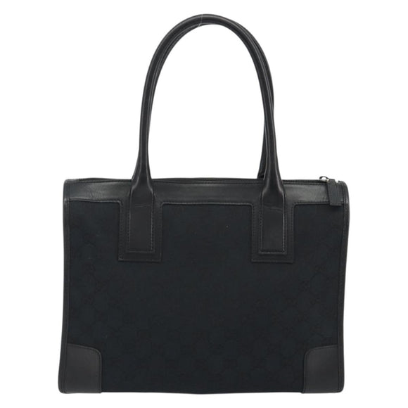 GUCCI GG Canvas Hand Bag Black Silver 000 0855 Auth am11991V
