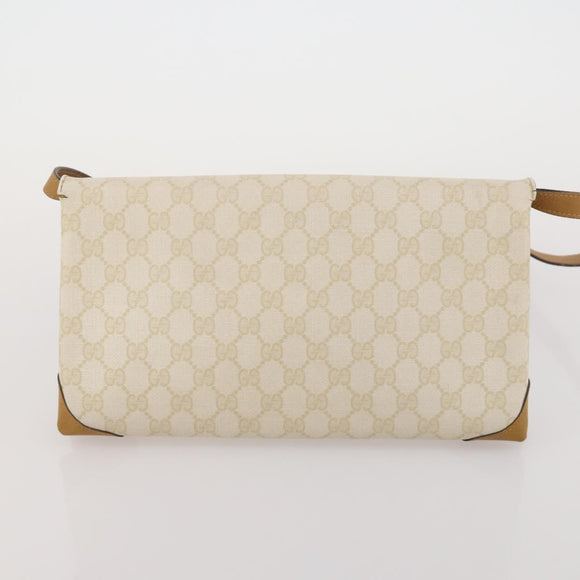 GUCCI GG Supreme Web Sherry Line Bag PVC Canvas 2 Set Beige White Auth am11992
