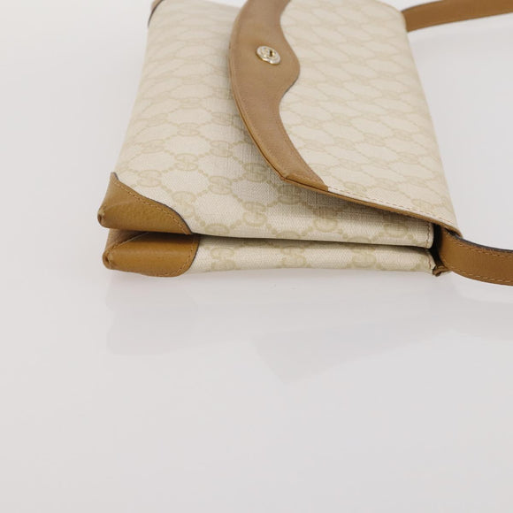 GUCCI GG Supreme Web Sherry Line Bag PVC Canvas 2 Set Beige White Auth am11992