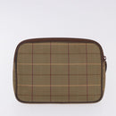 Burberrys Burberry Nova Check Blue Label Bag Nylon 3 Set Brown Red Auth am11993-11