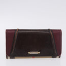 Burberrys Burberry Nova Check Blue Label Bag Nylon 3 Set Brown Red Auth am11993-17
