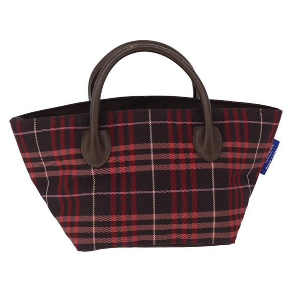 Burberrys Burberry Nova Check Blue Label Bag Nylon 3 Set Brown Red Auth am11993