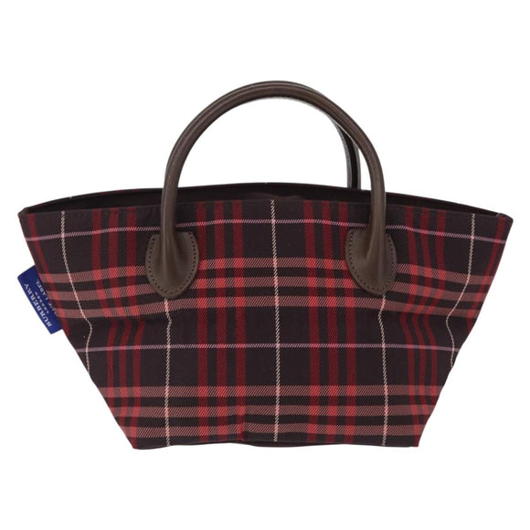 Burberrys Burberry Nova Check Blue Label Bag Nylon 3 Set Brown Red Auth am11993