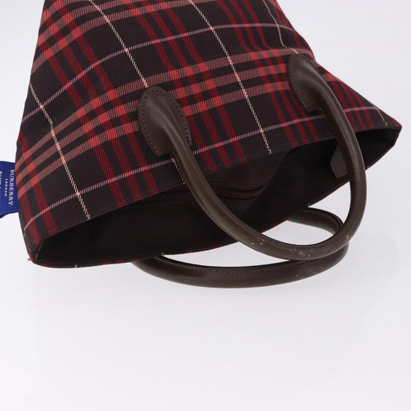 Burberrys Burberry Nova Check Blue Label Bag Nylon 3 Set Brown Red Auth am11993