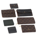 LOUIS VUITTON Monogram Taiga Damier Ebene Wallet 7 Set Black Green Auth am11994-1