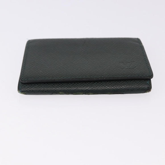 LOUIS VUITTON Monogram Taiga Damier Ebene Wallet 7 Set Black Green Auth am11994