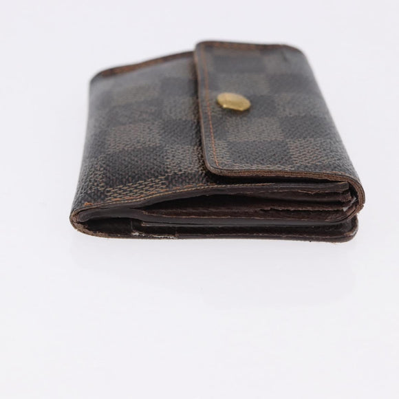 LOUIS VUITTON Monogram Taiga Damier Ebene Wallet 7 Set Black Green Auth am11994
